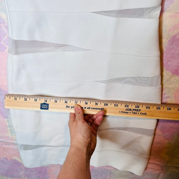 WOW Couture White Bandage Bodycon Mini Dress Mesh Panels - Picture 9 of 11